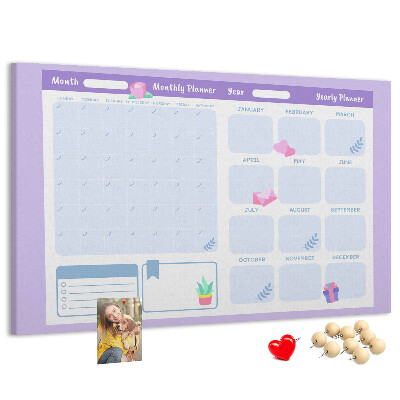 Tablero de anuncios agenda anual en colores pastel