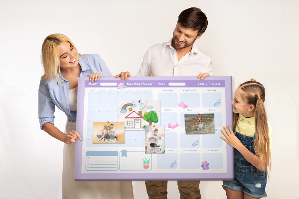 Tablero de anuncios agenda anual en colores pastel