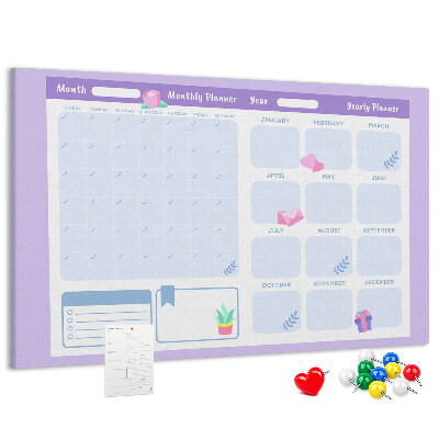 Tablero de anuncios agenda anual en colores pastel