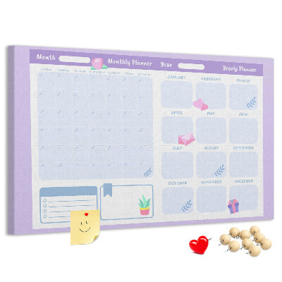 Tablero de anuncios agenda anual en colores pastel