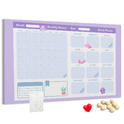 Tablero de anuncios agenda anual en colores pastel