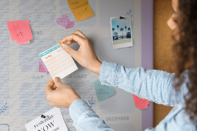 Tablero de anuncios agenda anual en colores pastel
