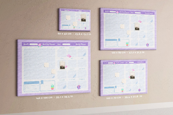 Tablero de anuncios agenda anual en colores pastel