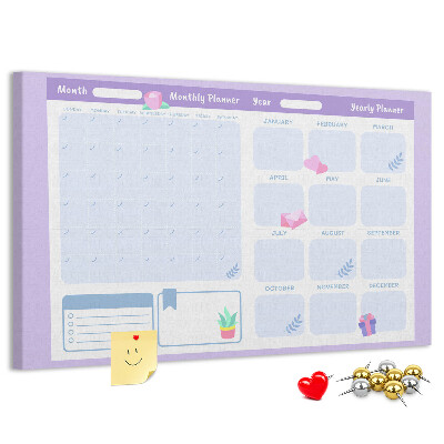 Tablero de anuncios agenda anual en colores pastel