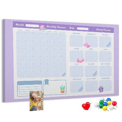 Tablero de anuncios agenda anual en colores pastel