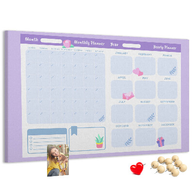 Tablero de anuncios agenda anual en colores pastel