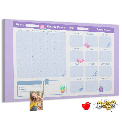 Tablero de anuncios agenda anual en colores pastel