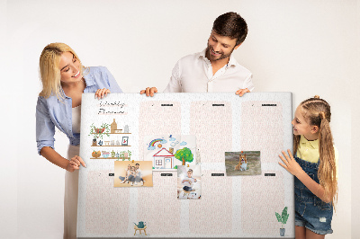 Tablero de corcho decorado agenda semanal con diseño de plantas