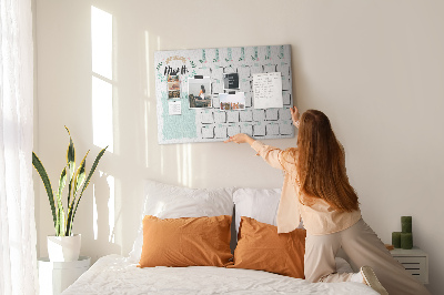 Tablero de anuncios calendario mensual con espacio para notas