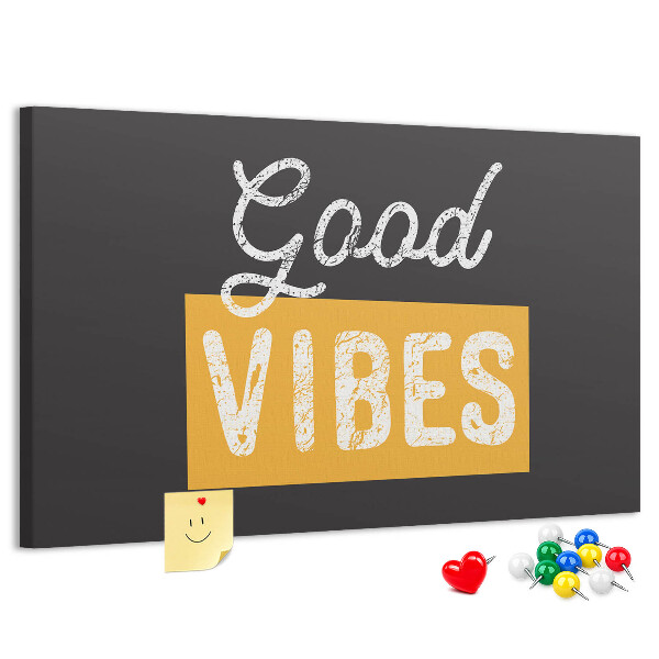Tablero de corcho decorado Mensaje positivo sobre fondo oscuro