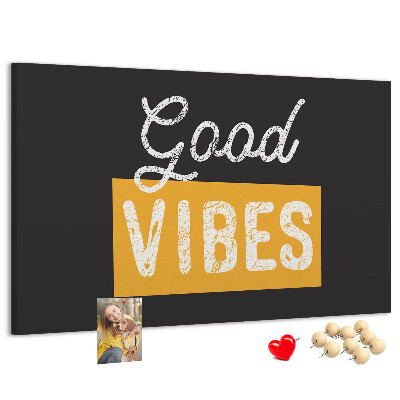 Tablero de corcho decorado Mensaje positivo sobre fondo oscuro