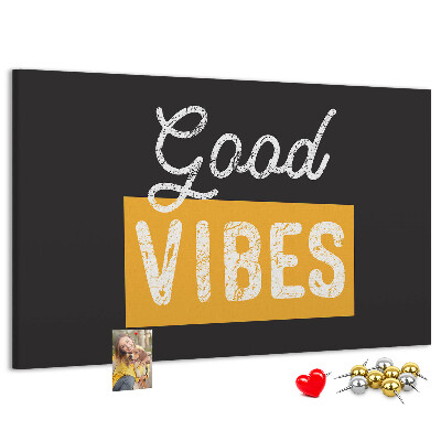 Tablero de corcho decorado Mensaje positivo sobre fondo oscuro