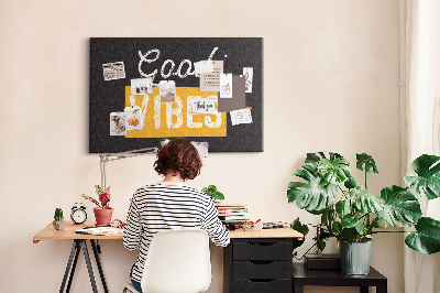 Tablero de corcho decorado Mensaje positivo sobre fondo oscuro