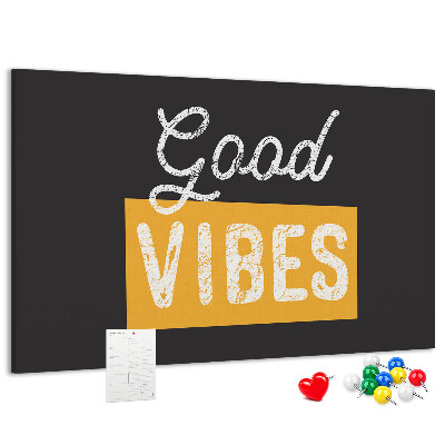 Tablero de corcho decorado Mensaje positivo sobre fondo oscuro