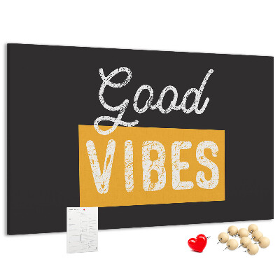 Tablero de corcho decorado Mensaje positivo sobre fondo oscuro