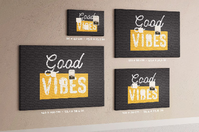 Tablero de corcho decorado Mensaje positivo sobre fondo oscuro