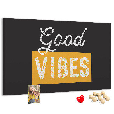 Tablero de corcho decorado Mensaje positivo sobre fondo oscuro