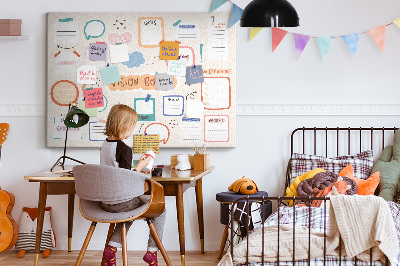 Pizarra de corcho tablero de notas colorido para sueños