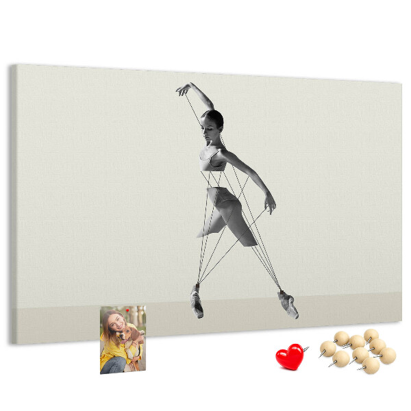 Tablero de corcho decorativo silueta danzante con líneas finas