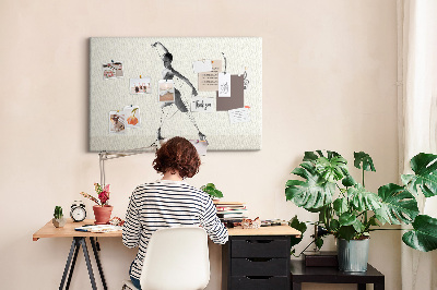 Tablero de corcho decorativo silueta danzante con líneas finas