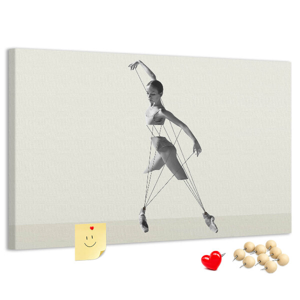 Tablero de corcho decorativo silueta danzante con líneas finas