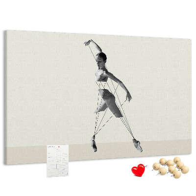 Tablero de corcho decorativo silueta danzante con líneas finas