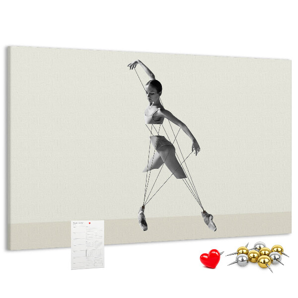 Tablero de corcho decorativo silueta danzante con líneas finas