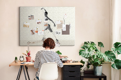 Tablero de corcho decorativo silueta danzante con líneas finas