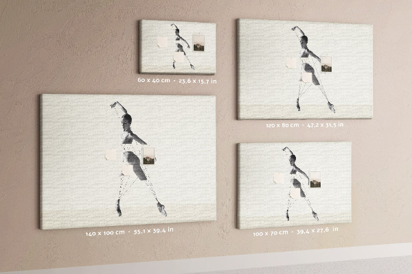 Tablero de corcho decorativo silueta danzante con líneas finas