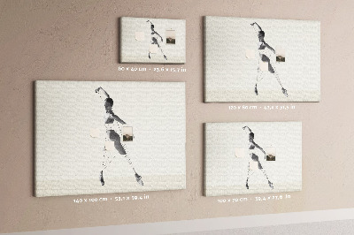 Tablero de corcho decorativo silueta danzante con líneas finas