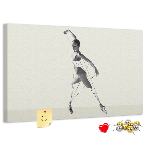 Tablero de corcho decorativo silueta danzante con líneas finas