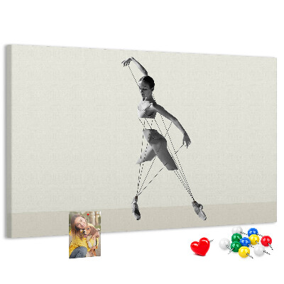 Tablero de corcho decorativo silueta danzante con líneas finas
