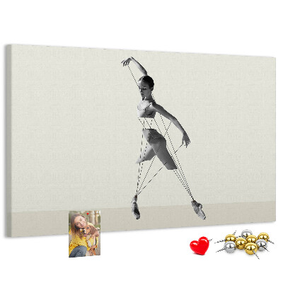 Tablero de corcho decorativo silueta danzante con líneas finas