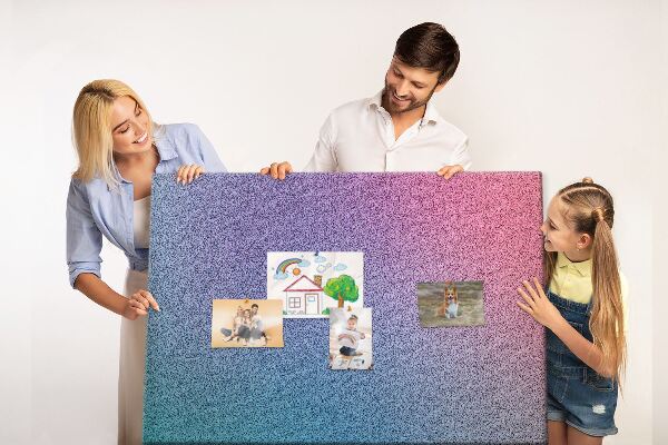 Tablero de corcho decorativo con degradado de color en tonos morados