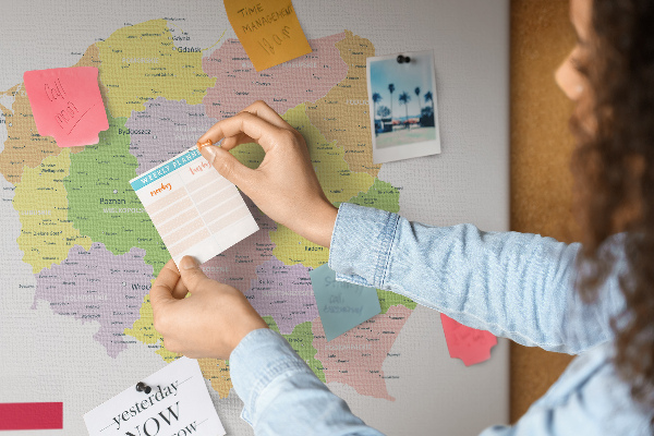 Tablero de corcho decorativo mapa de Polonia con división administrativa