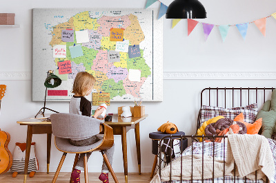 Tablero de anuncios mapa de Polonia con los voivodatos coloreados