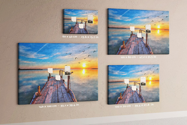 Tablero de anuncios Puesta de sol sobre un lago tranquilo