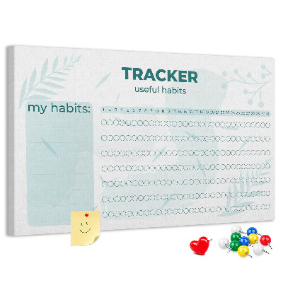 Tablero de anuncios Seguimiento de hábitos con un patrón sutil en las plantas.
