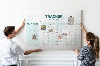 Tablero de anuncios seguimiento de hábitos con patrón sutil de plantas