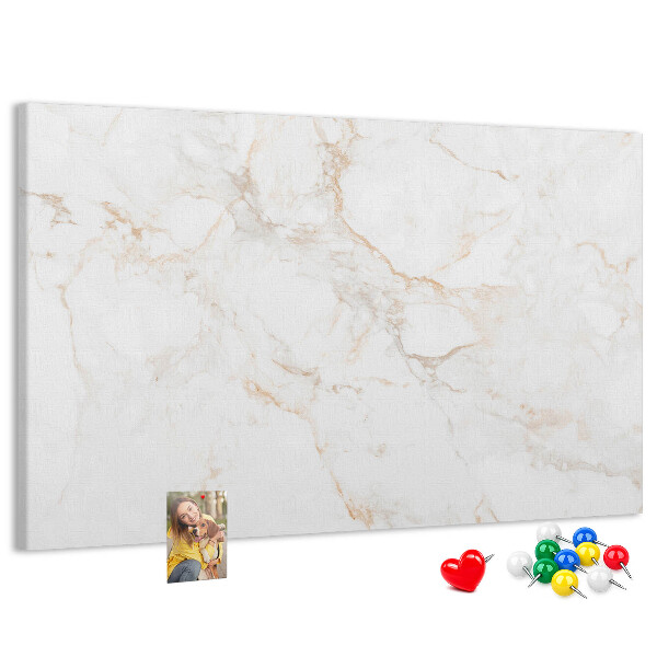 Tablero de anuncios con elegante estampado de mármol en tonos claros