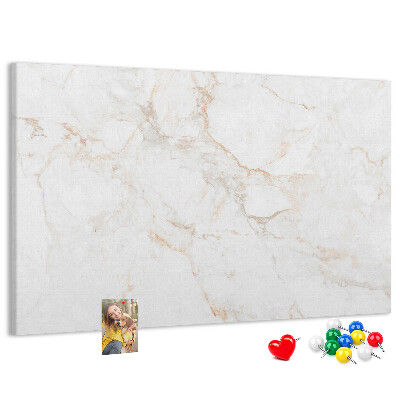 Tablero de anuncios con elegante estampado de mármol en tonos claros