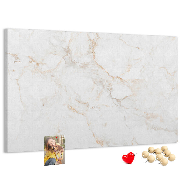 Tablero de anuncios con elegante estampado de mármol en tonos claros
