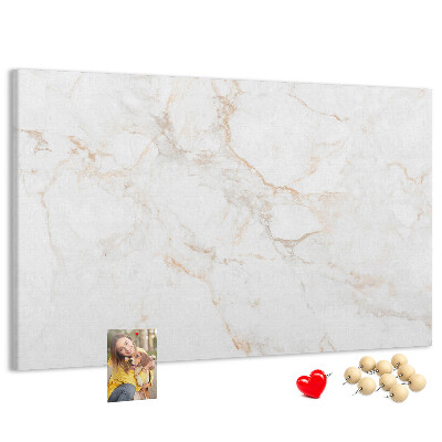 Tablero de anuncios con elegante estampado de mármol en tonos claros