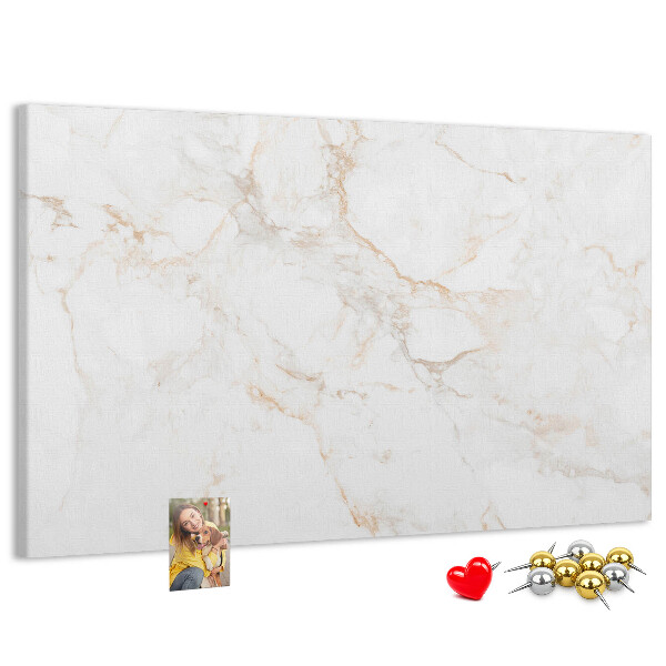 Tablero de anuncios con elegante estampado de mármol en tonos claros