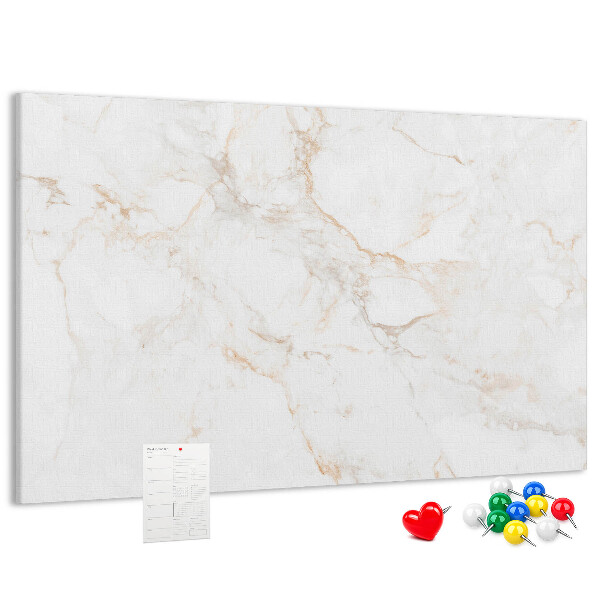 Tablero de anuncios con elegante estampado de mármol en tonos claros