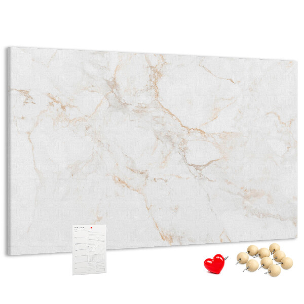 Tablero de anuncios con elegante estampado de mármol en tonos claros
