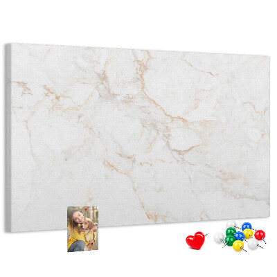 Tablero de anuncios con elegante estampado de mármol en tonos claros
