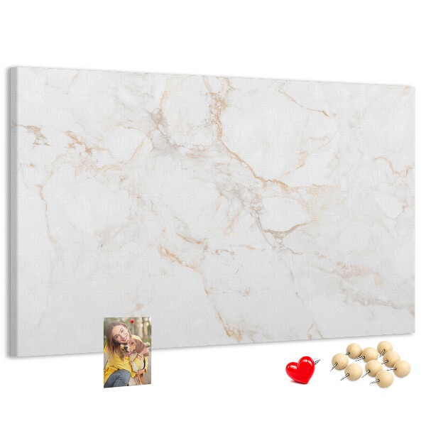 Tablero de anuncios con elegante estampado de mármol en tonos claros