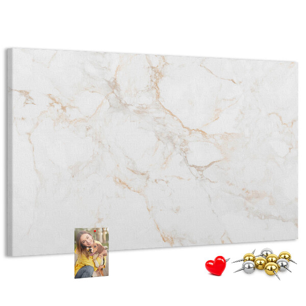 Tablero de anuncios con elegante estampado de mármol en tonos claros