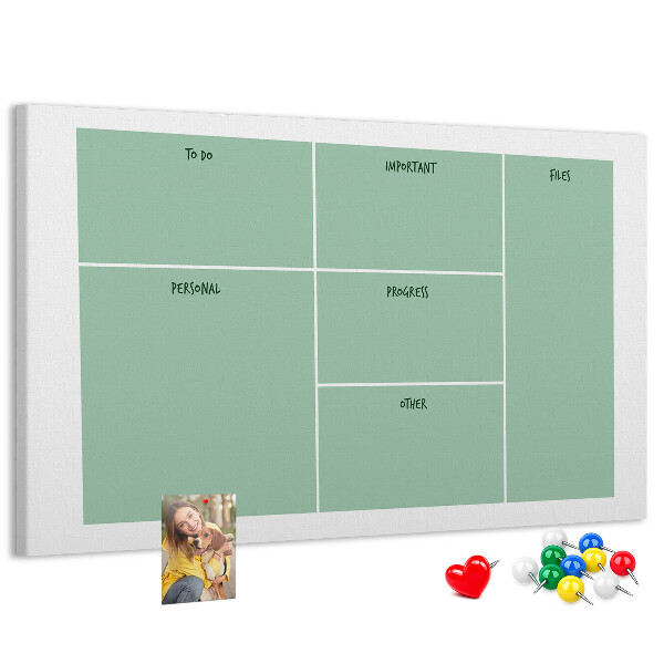Tablero de anuncios para organizar tareas en formato de tabla